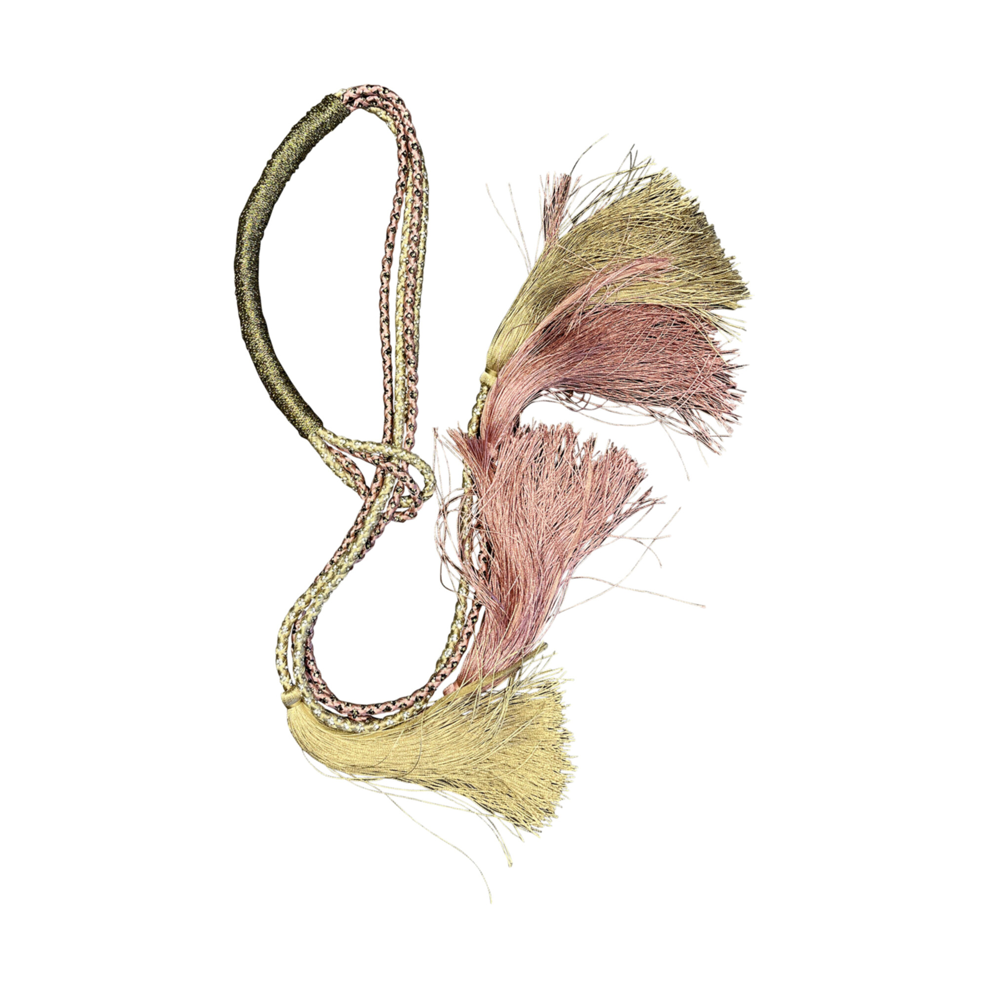 Miniatura Collana a cordone intrecciato con maxi nappe - 100%CACHEMIRE