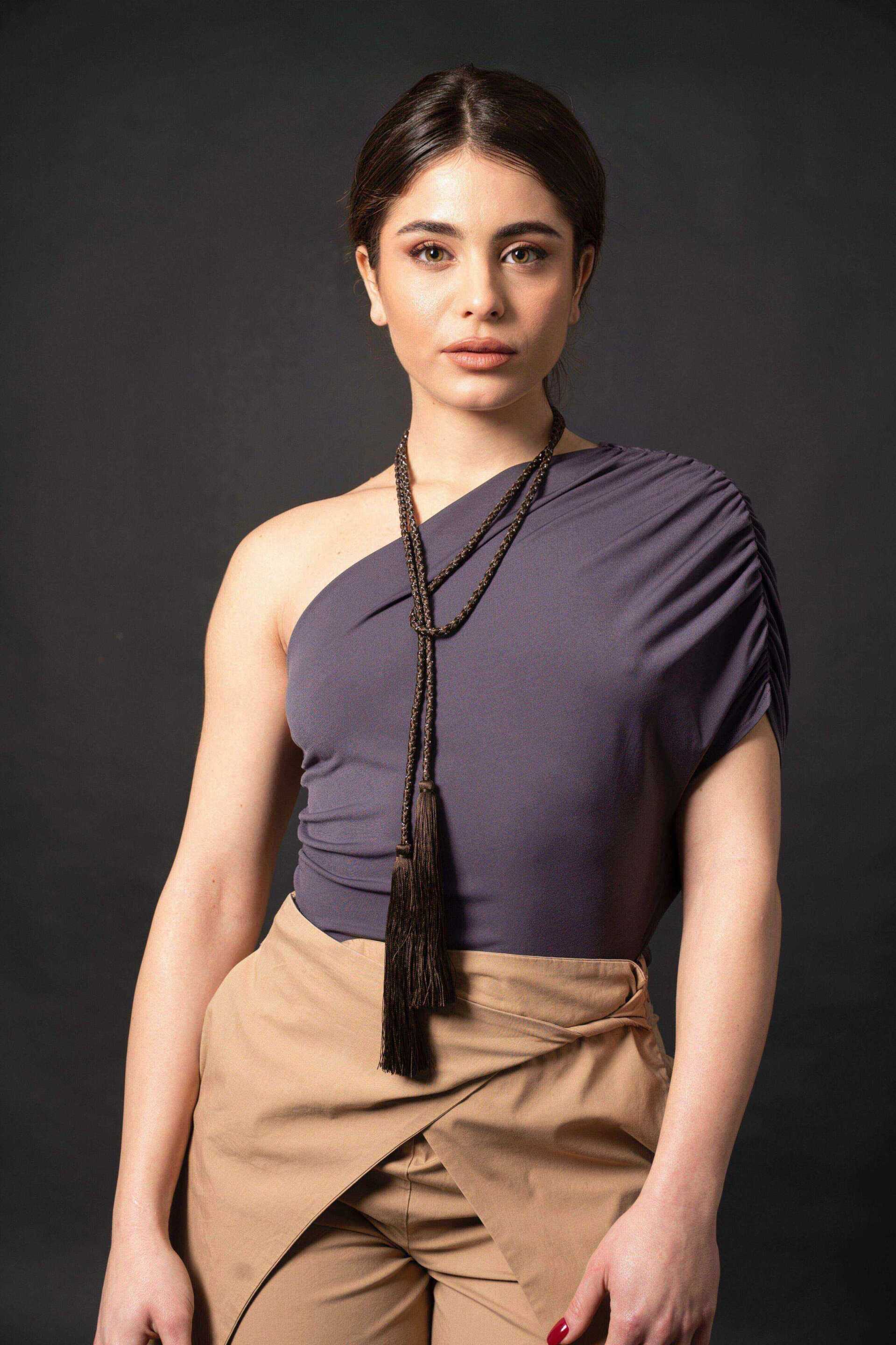 Miniatura Collana a cordone intrecciato con maxi nappe - 100%CACHEMIRE