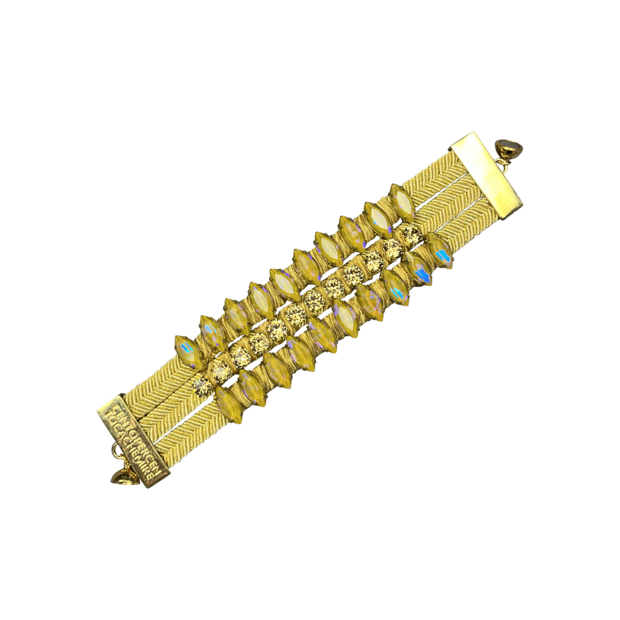 Bracciale rigido a fascia con cristalli marquise