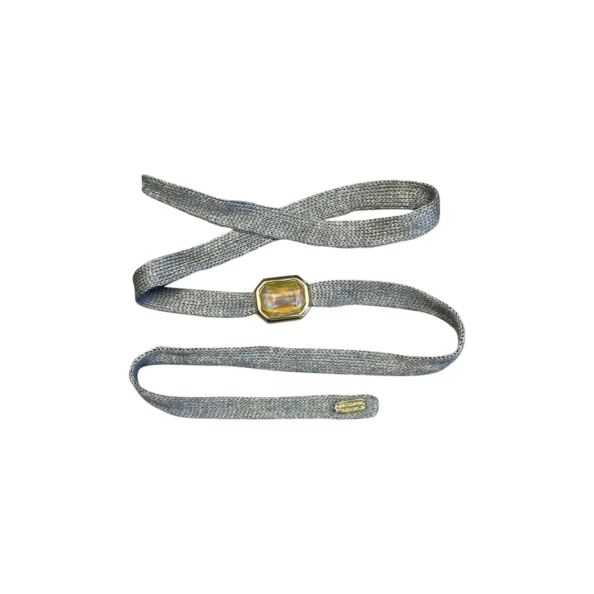 Collana sottile in maglia metallica con cristallo