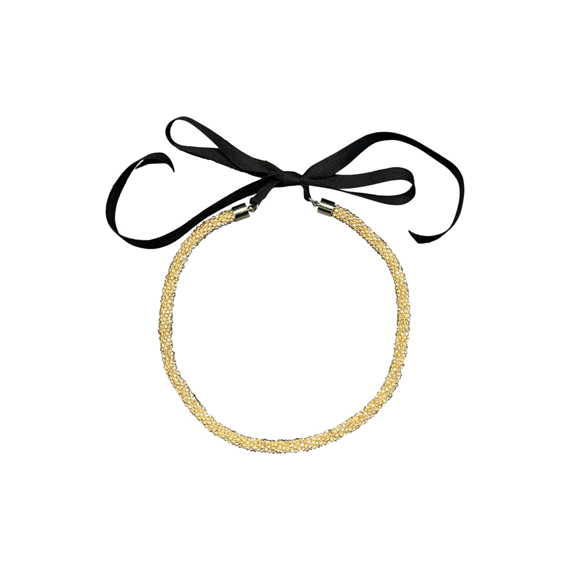 Choker tubolare di micro-cristalli dorati (S26HYD01P-R)