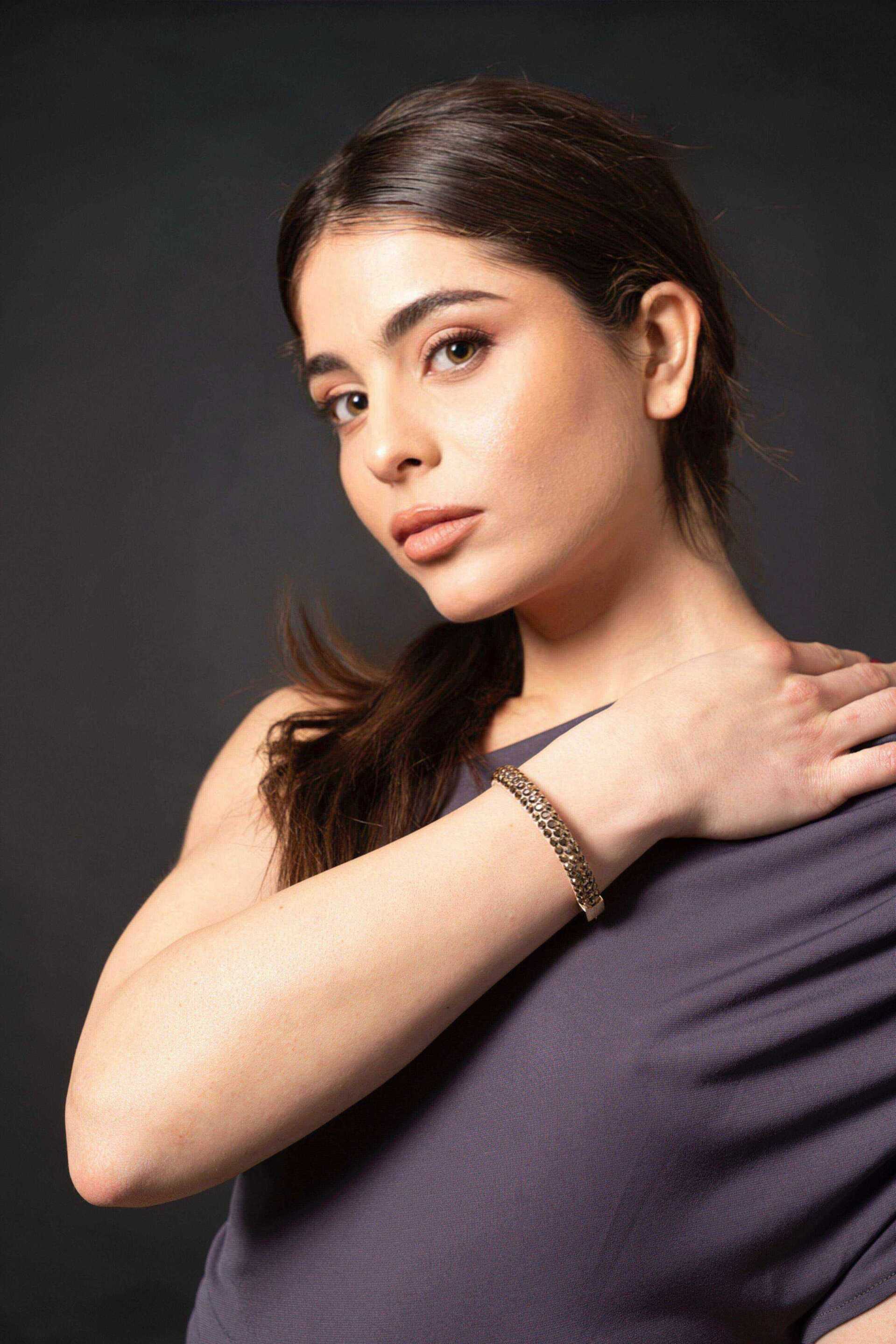 Miniatura Bracciale tennis "Glow" dorato - 100%CACHEMIRE