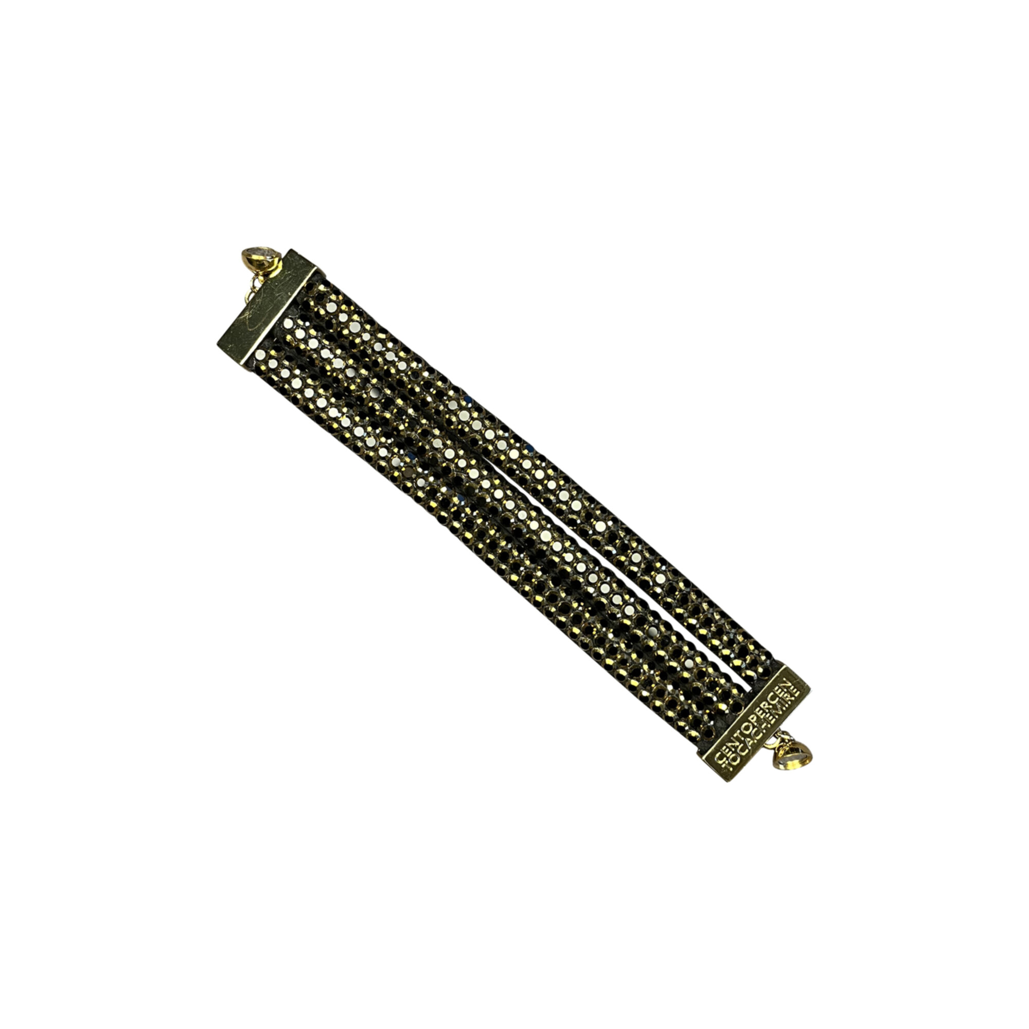 Bracciale a fascia Multi-row cristalli neri