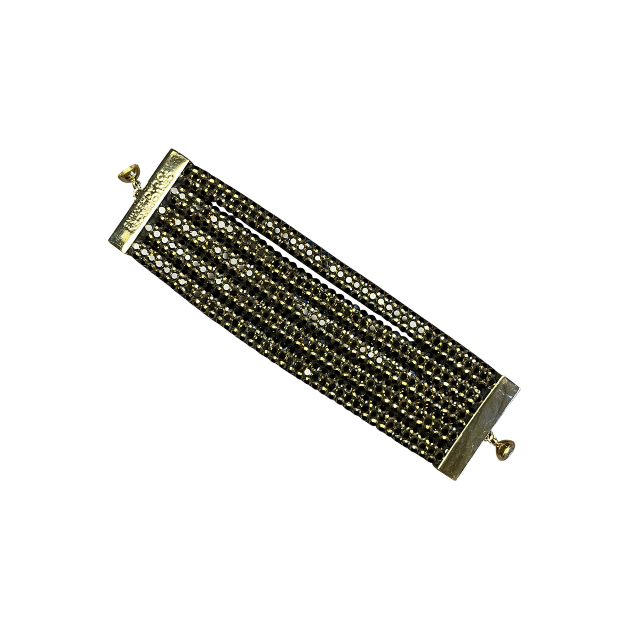 Bracciale extra-wide cristalli neri