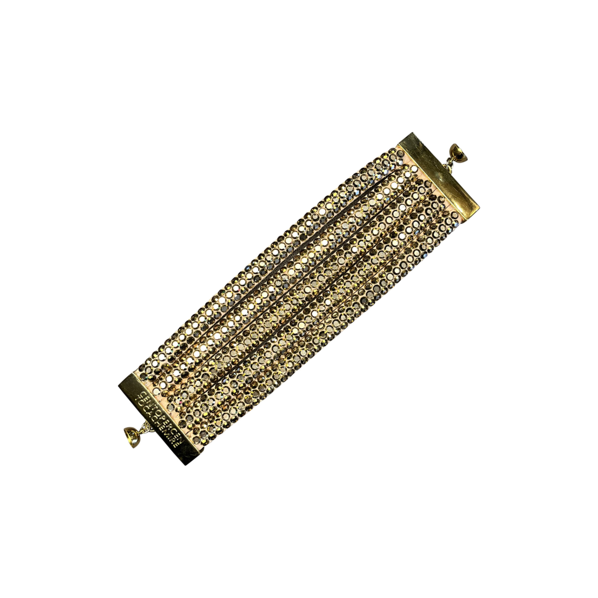 Bracciale extra-wide cristalli dorati