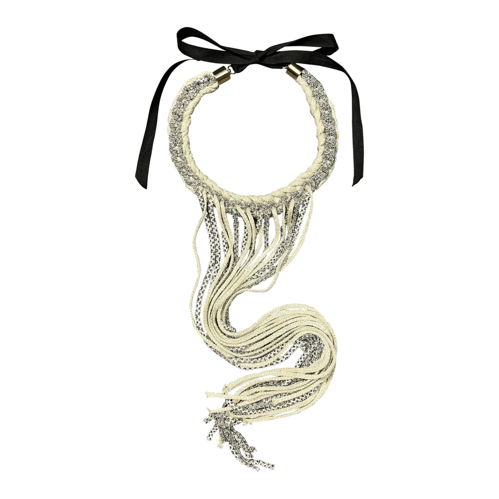 Choker a torchon con frangia di fili